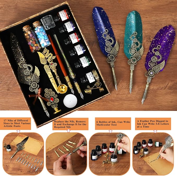 Aifeiter Feather Pen Ink Set - Image 4