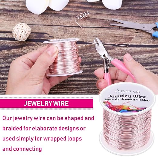 anezus 20 Gauge Jewelry Wire, 28 Yards Craft Wire Tarnish Resistant Copper - Image 4