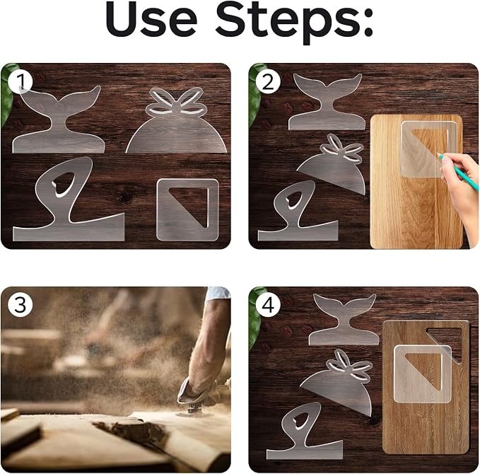 Charcuterie Board Templates, 5mm Christmas Clear Cut Board Woodworking Handle - Image 5