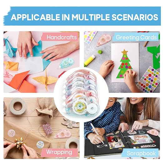 6 Pack Double Sided Tape Roller, Double Sided Adhesive Scrapbook Tape - Image 6