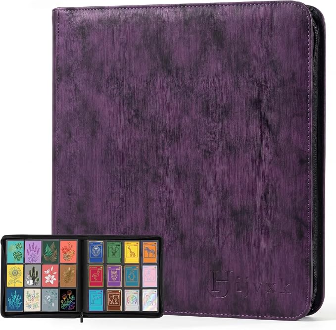 Card Binder 12 Pocket, Premium 720 Double Sided Pocket Collection Binder by Hijvxk