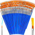 162 Pcs Paint Brushes Bulk, Round Flat Tip Acrylic Paint Brushes Set by ONEXIZKidsToys