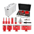 Diamond Core Drill Bit Set - FOCSTOL 12pcs Diamond Hole Saw Kit for Porcelain Tile Ceramic Marble Granite (6/6/8/20/35/50/75/100mm+20mm Finger Milling Bit+50mm Beveling Chamfer Bit+Hex+SDS)