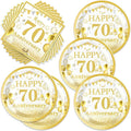 40 Pcs Modern Classic Gold 70th Plates and Napkins Set – 70th Plates Napkins by Unknown