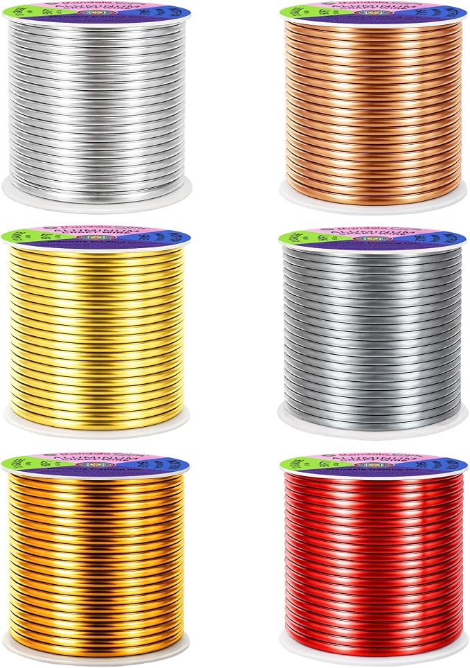 Mandala Crafts 13 GA Gray Copper Red Assorted Anodized Aluminum Craft Wire | - Image 2