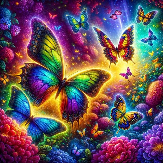 5D Rainbow Butterfly Diamond Painting Kits by CHWGLFGG