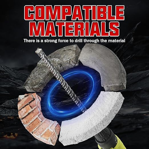 CSOOM SDS Plus Rotary Hammer Drill Bit 1"x18.11", Professional Concrete Drill Bit for Concrete, Brick, Stone and Cement Walls