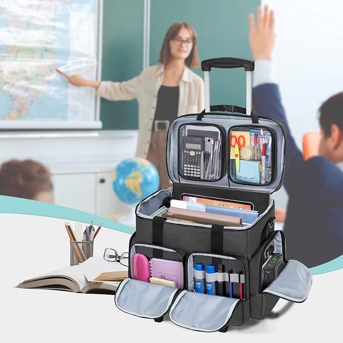 CURMIO Rolling Teacher Tote Bag - Image 8