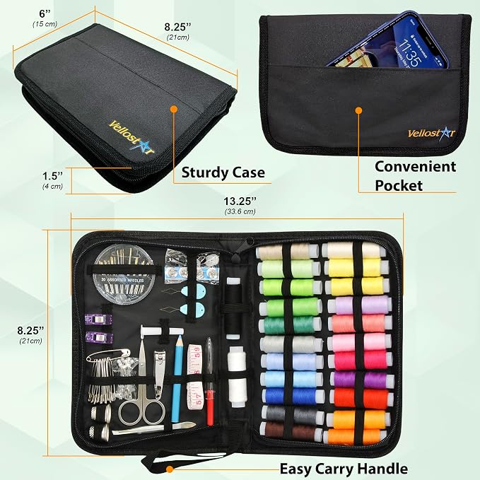 VelloStar Sewing Kit for Adults – Easy to Use Needle and Thread Kit, 24 Color - Image 6