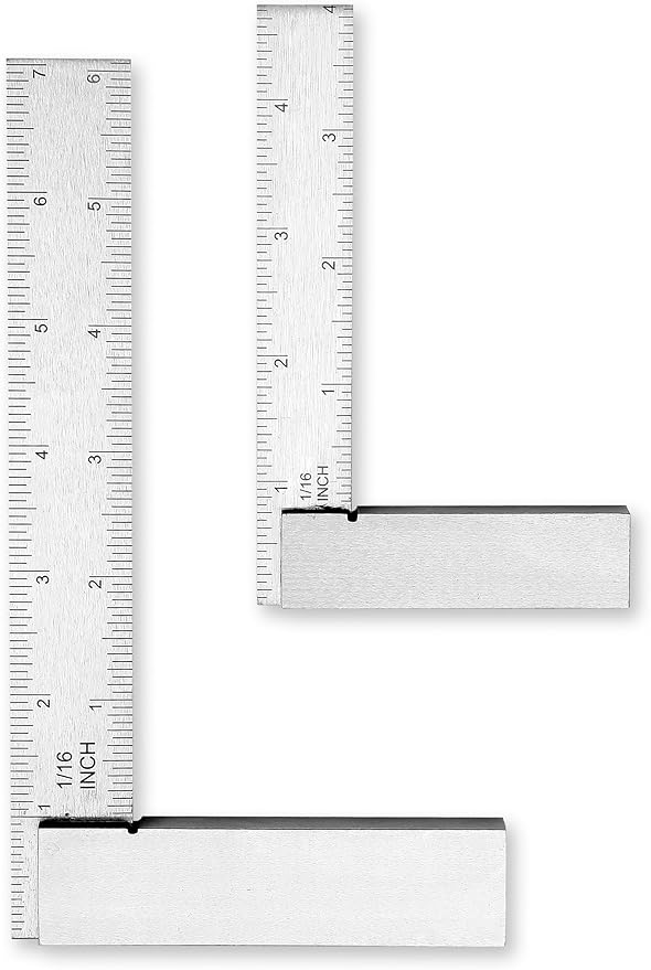 Groz 01142 4" Graduated Workshop Steel Square, 0.00019" Squareness