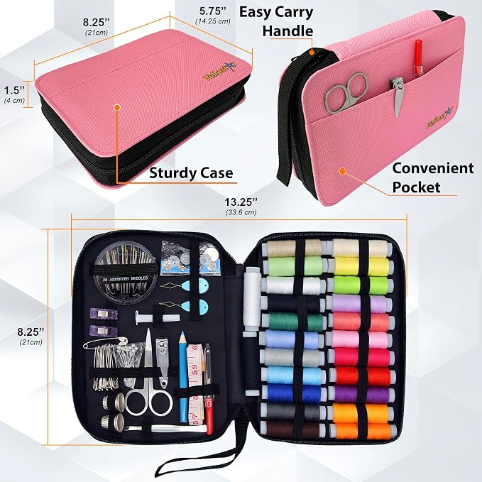 Easy-to-Use Pink Sewing Kit - Image 9