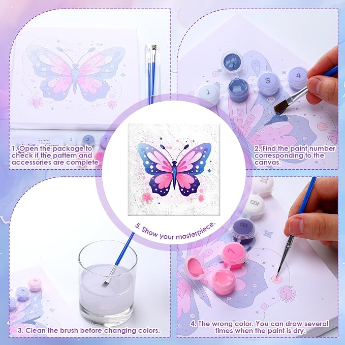 RoundFunny 8 Set Paint by Numbers Kit - Image 3