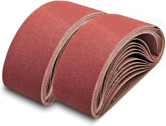 18 PCS 4x24 Sanding Belts, Belt Sander Paper 4x24 Inch Alumina Oxide,6 Each of 40 60 80 Grits,18 Pack