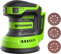 Greenworks 24V Orbital Sander Kit, 5" Random Sander Variable Speed, Tool Only