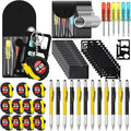 192 Pcs Mini Tape Screwdriver Keychain Set Christmas Men Gifts Bulk Adult Party Favors Multitool Pen Card Tool Measuring Keychains Stocking Christmas Stuffers for Men Dad (Yellow,Black)