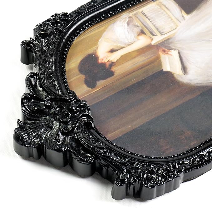 Cuspin Vintage Picture Frame 6x8 Black Frame, Ornate Resin Photo Frame - Image 8