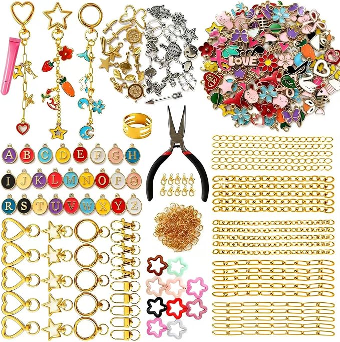 428Pcs Lip Gloss Keychain Making Kit, DIY Craft Supplies by Unknown