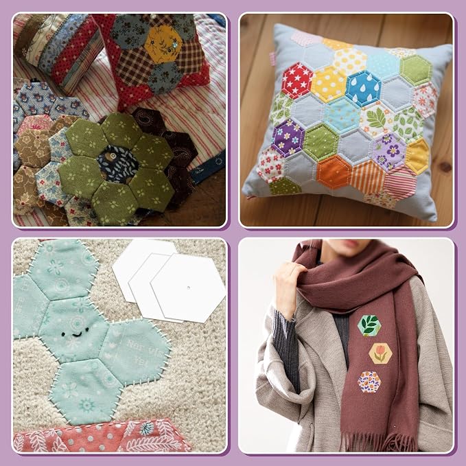 1000 PCS Hexagon Piecing Paper Templates, Quilting Templates Accessories - Image 7