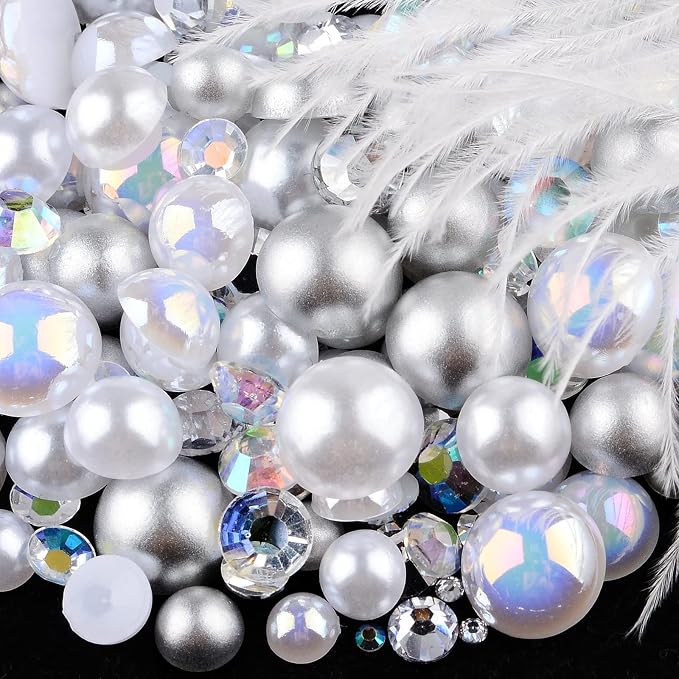 3900+ Pcs Rhinestones and Pearls Kit, 2-10mm Flatback Gems - Image 4