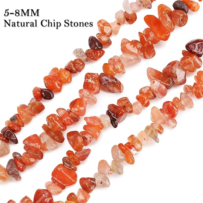 456 PCs Natural Chip Stone Beads, 5-8mm Irregular Multicolor Gemstones Loose - Image 3