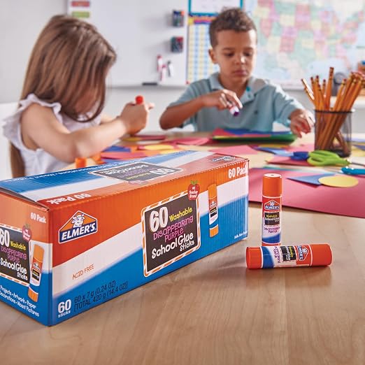 Elmer's Disappearing Purple School Glue Sticks, 7 Grams, Classroom Pack - Image 5