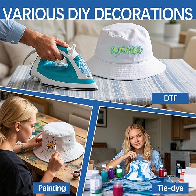 Bucket Hats Bulk Solid Color DIY Blank Hat Bucket Hats - Image 7