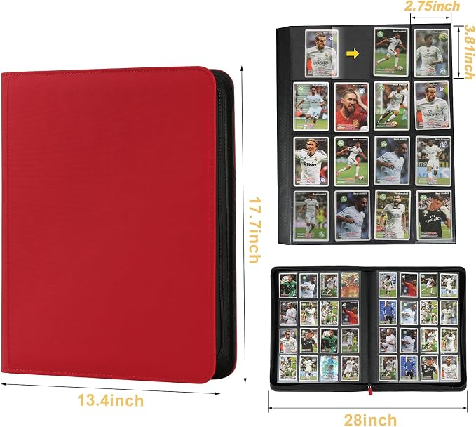 16 Pocket Ringless Side Loading Trading Card Binder, 1024 Cards PU Fixed Page - Image 2