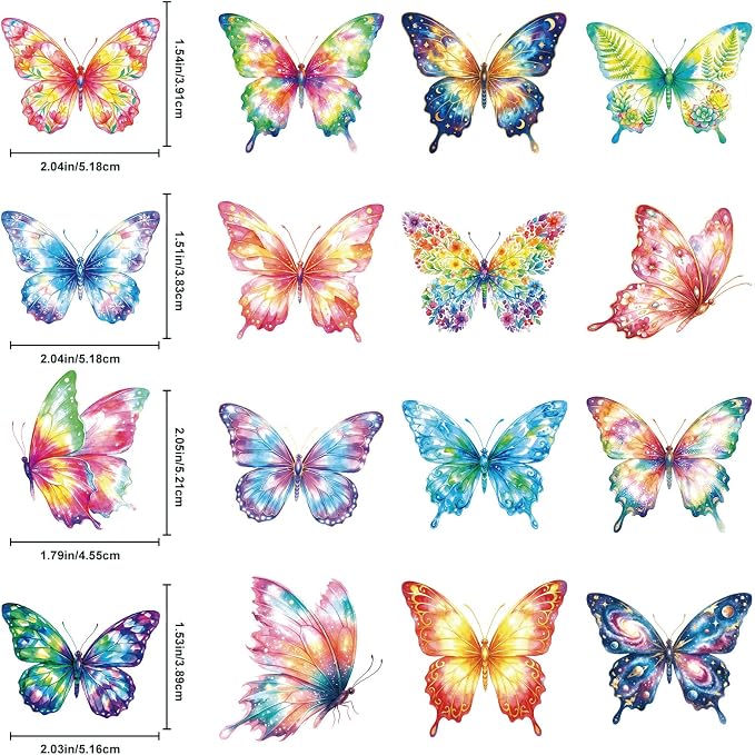 50Pcs Butterflys Sticker Realistic Transparent Butterfly Stickers - Image 2