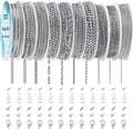 Ecoofor Necklace Chains for Jewelry Making, 82 Feet 10 Rolls Stainless Steel by Ecoofor