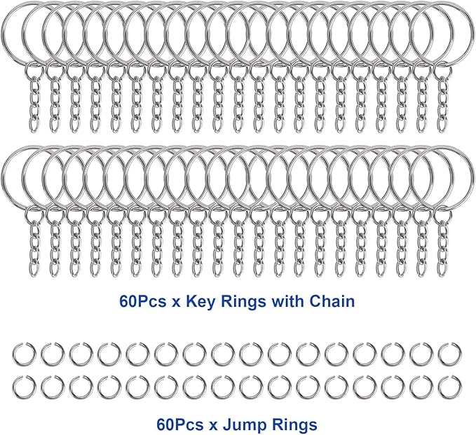 120PCS Keychain Making Supplies, Keychains Bulk Rings Making Kit - Image 2
