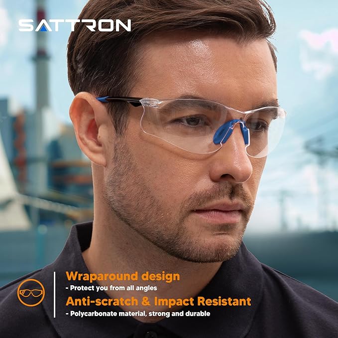 Clear Safety Glasses 12 Pack, Protective Eyewear UV Protection ANSI Z87.1, Safety Goggles Scratch & Impact Resistant, Eye Protection with Nose Pads for Men & Women Construction, Shooting, Lab Work