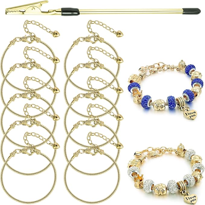 ZYEHXED 10PCS Snake Chain Charm Bracelet by BRACELETMAKINGKIT