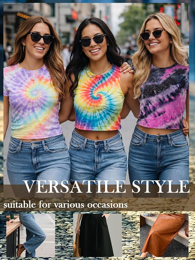 Silkfly 3 Pcs White Tie Dye DIY Cotton Cute Tee Tie Dye DIY Party Supplies - Image 7