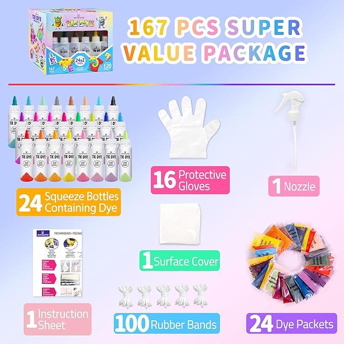 24 Colors Tie Dye Kit, Tie Dye Set - Image 2