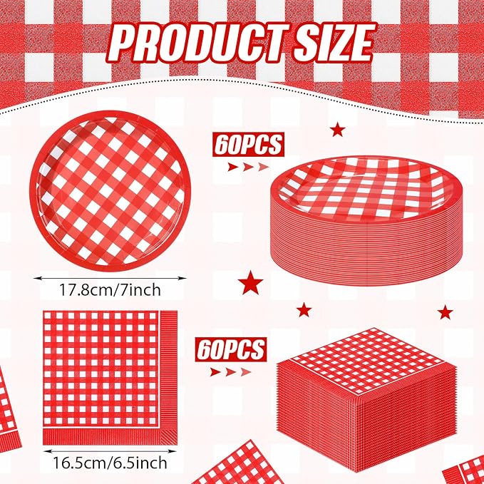 Zhehao 120 Pcs Disposable Paper Plates and Napkins Bulk Birthday Party - Image 2