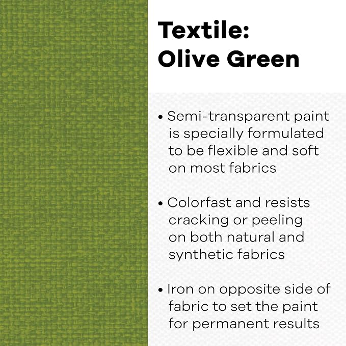 Jacquard Fabric Paint for Clothes - 8 Oz Textile Color Olive Green Leaves - Image 2