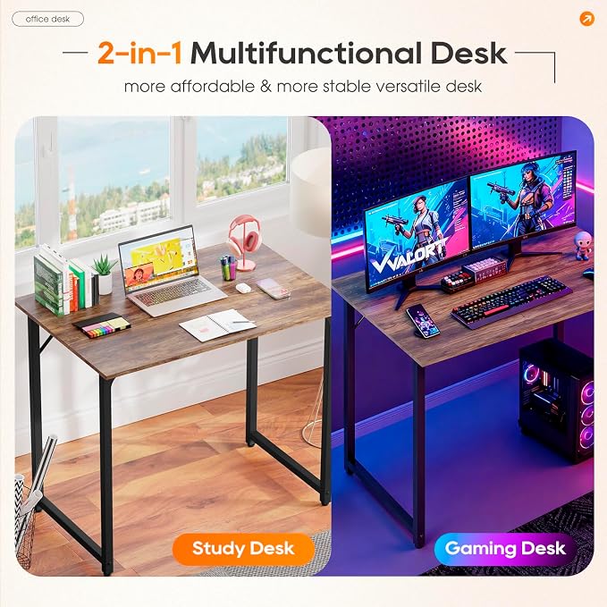 PayLessHere | 32 Inch Computer Desk | Brown | Office Desk - Image 5