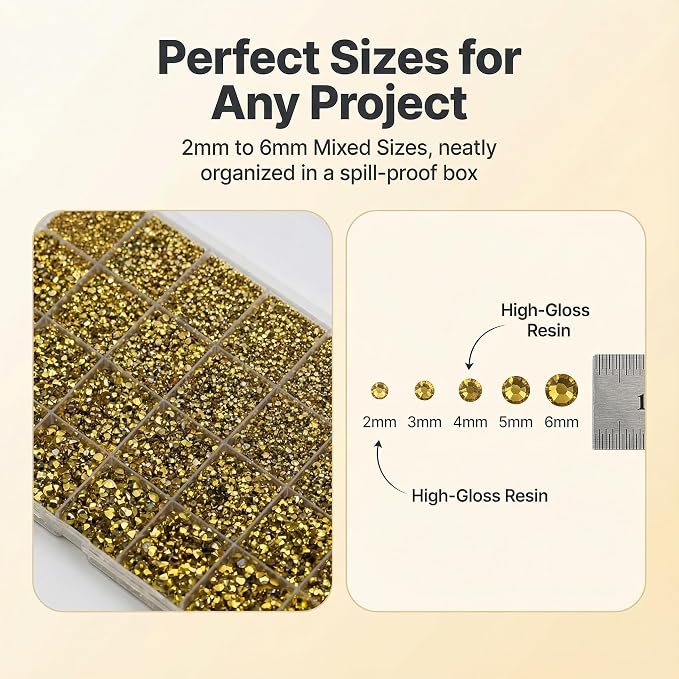 36000Pcs Metallic Gold Rhinestones - Image 3