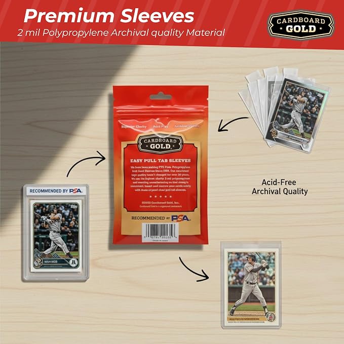 Cardboard Gold 2-Mil Tabbed Sleeves - Image 4