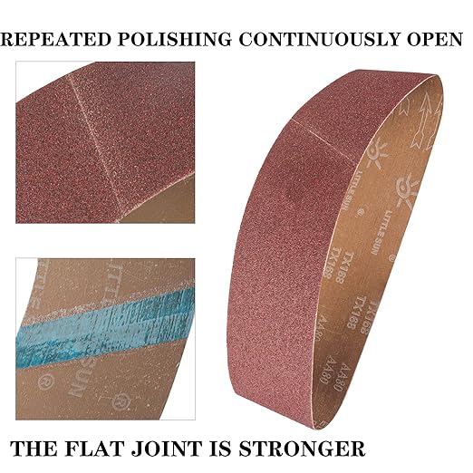 4x36 Sanding Belts 15PCS Belt Sander Paper Aluminum Oxide (3 Each of 80/120/150/240/400 Grits) Ideal for Wood Metal Paint Sanding