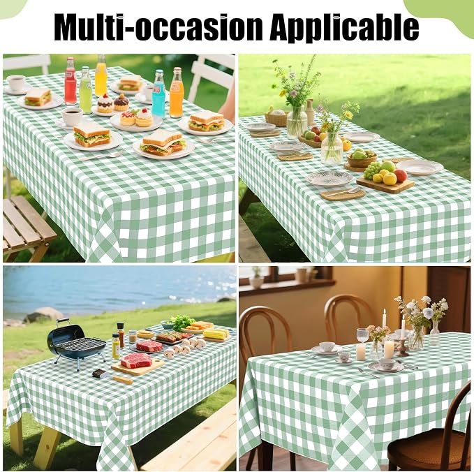 Smiry Rectangle Table Cloth, Waterproof Vinyl Tablecloths - Image 6
