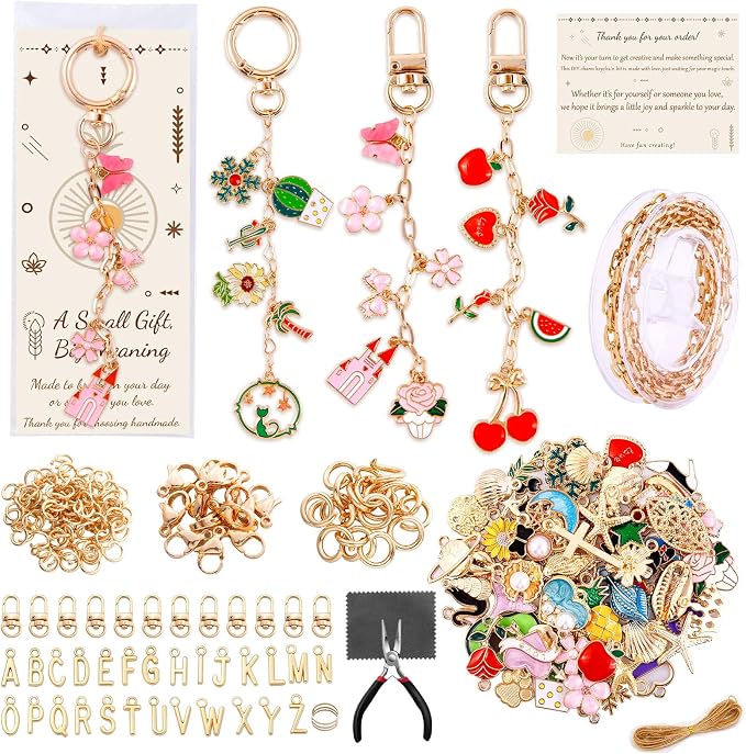 TOHONGADON 285 Pcs Keychain Making Kit, Bag Charm Kit by TOHONGADON