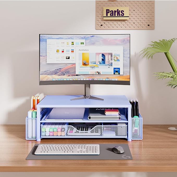OPNICE Desk Organizers and Accessories, Computer Monitor Stand Riser - Image 2