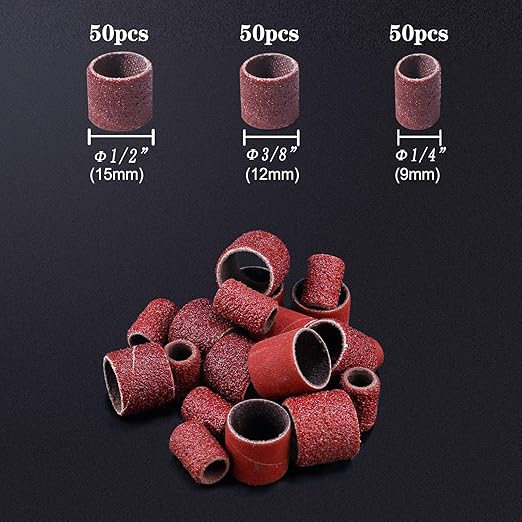 165pcs Rotary Tool Sanding Drums 120 grit,Sanding Drum Sander Bits Bands for Dremel Drill Accessories
