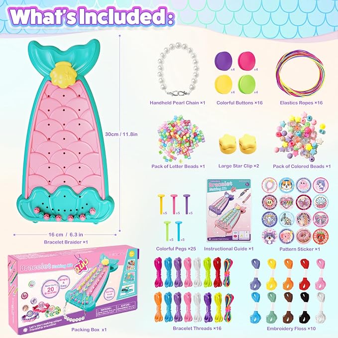 Euclidean Cube 2-in-1 Friendship Bracelet Making Kit, Arts and Crafts - Image 5