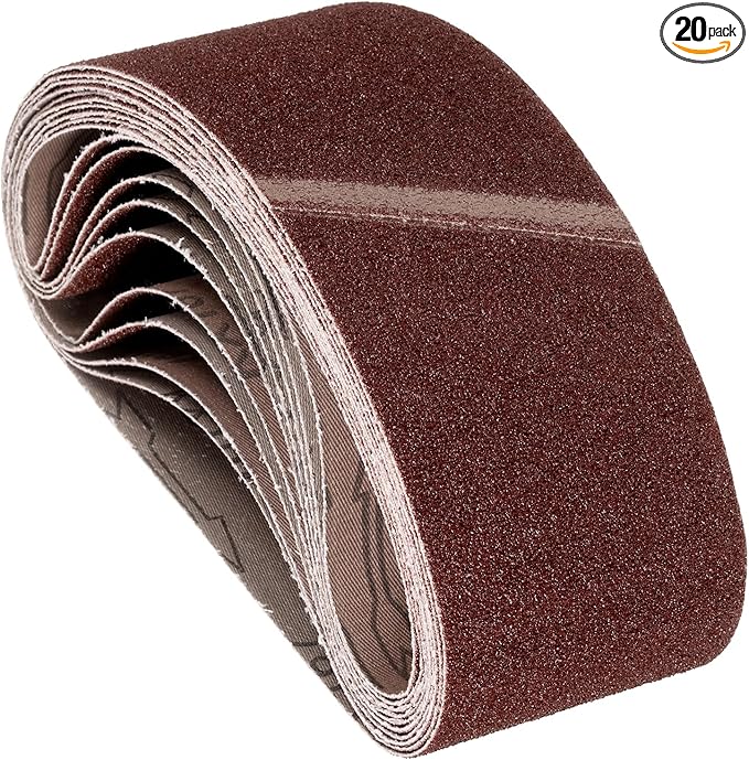20 Pcs Sanding Belts 4 x 24 Inch 60 Grit Aluminum Oxide Abrasive Sandpaper for Belt Sander Metal Grinding Wood Working Weld Rust Removal