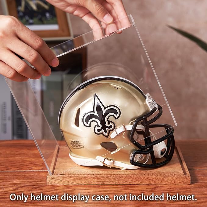 LITY Mini Helmet Display Case, No Assembly Required Acrylic Clear 1/2 Football - Image 3