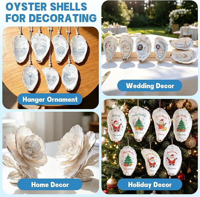 30PCS 4"-5" Flat Oyster Shells, Large Natural Oyster Shells - Image 4