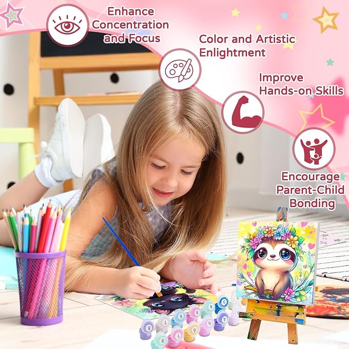 4 Pack Paint by Numbers Kit for Kids - Image 4