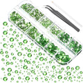 TecUnite 2000 Pieces Flat Back Gems Round Crystal Rhinestones 6 Sizes by TecUnite